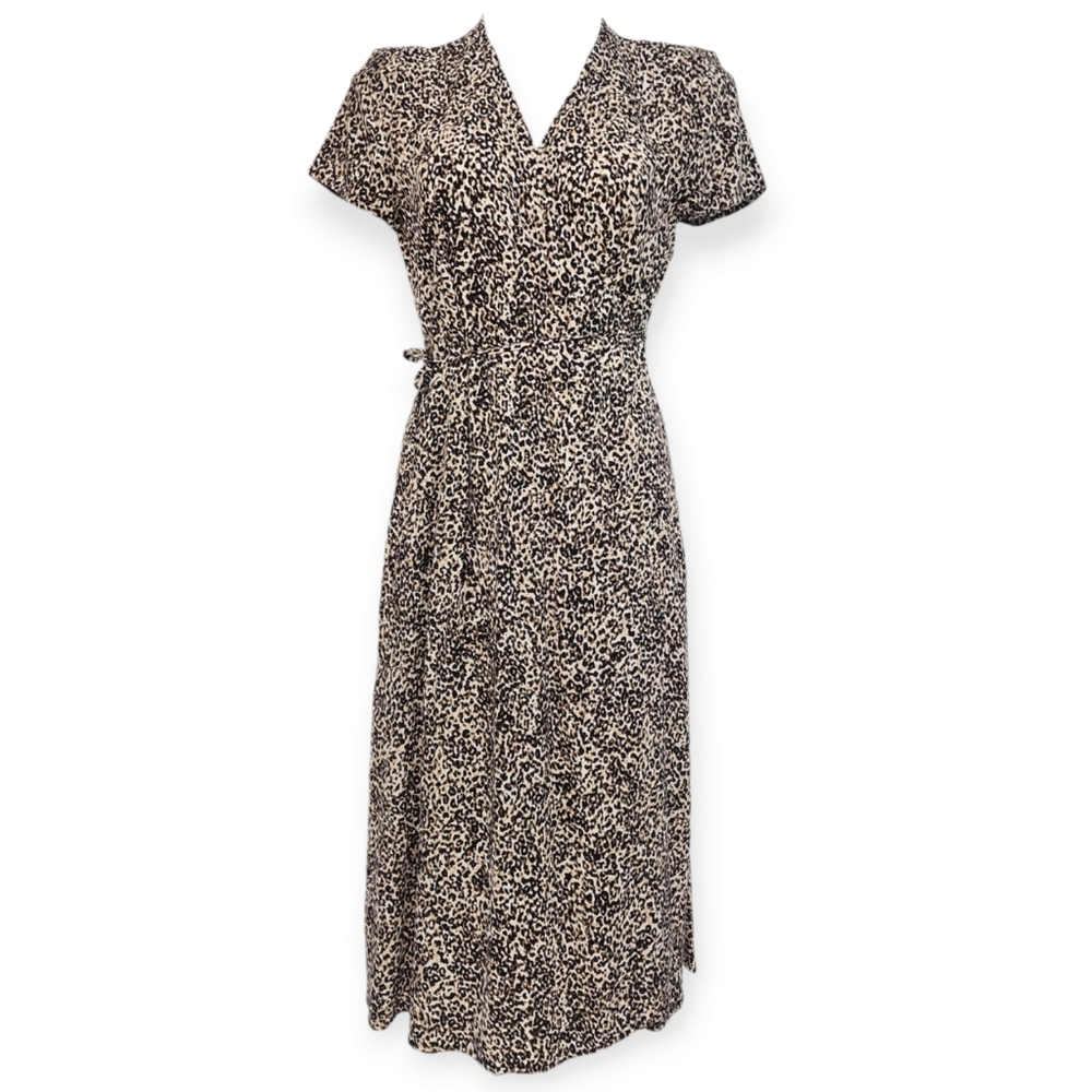 Gap Fit & Flare Tie Waist Wrap Midi